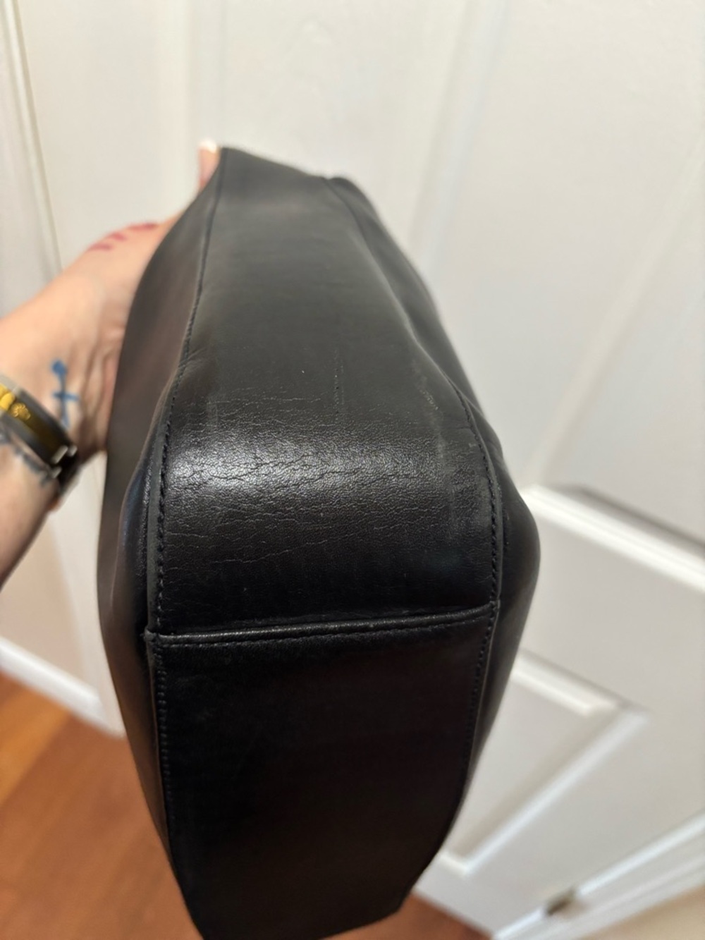 Coach VINTAGE F0D-9180 Whitney MADE IN USA Black Glove Tanned Leather Hobo EUC - Picture 15 of 16